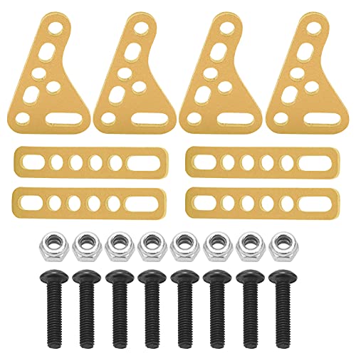 Tbest RC-Stoßdämpferhalterung, Aluminiumlegierung, RC-Dämpferhalterung, Aufhängungshalterung für 1/8, 1/10, 1/12, 1/16 Ferngesteuerte Autos (Gold) von Tbest