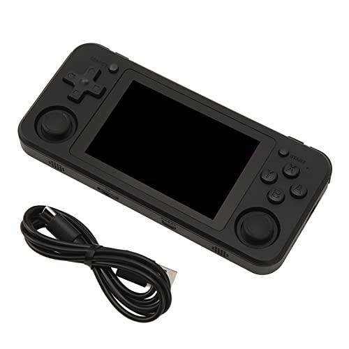 Tbest Retro-Handheld-Spielekonsole mit RK3326-Chip, 3,5-Zoll-IPS-Bildschirm, 64 GB Speicher, Unterstützt Verschiedene Spiele für, PS1, NDS, N64 und Mehr (Black) von Tbest