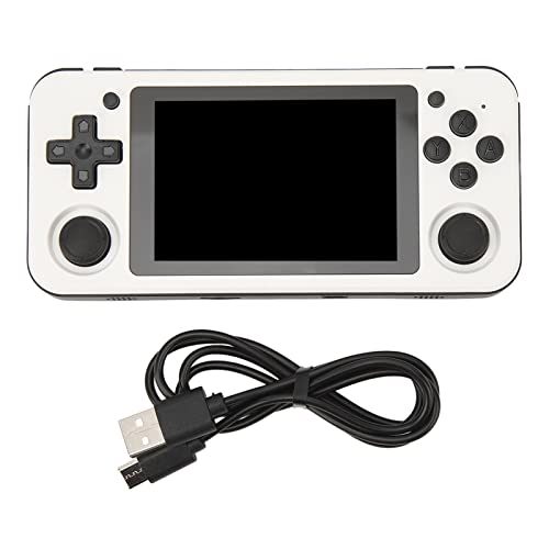 Tbest Retro-Handheld-Spielekonsole mit RK3326-Chip, 3,5-Zoll-IPS-Bildschirm, 64 GB Speicher, Unterstützt Verschiedene Spiele für, PS1, NDS, N64 und Mehr (White) von Tbest