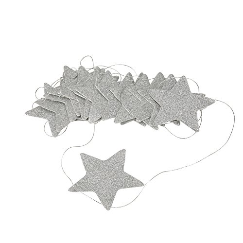 Tbest Stern-Hängedekoration, Hängende Sterne, Raumdekoration, Ornamente für Hochzeiten, Partys, Kinderzimmer, Wandfenster (Silver) von Tbest