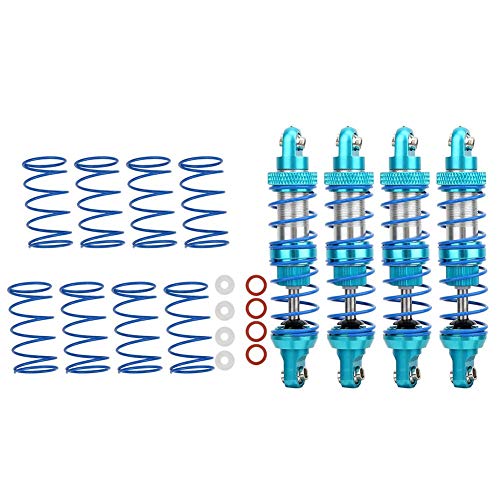 Tbest1 Stoßdämpfer, 4 Stück Metall Stoßdämpfer mit Ersatzfedern Universal für TRX4 SCX10 D90 1/10 RC Crawler(70mm) von Tbest