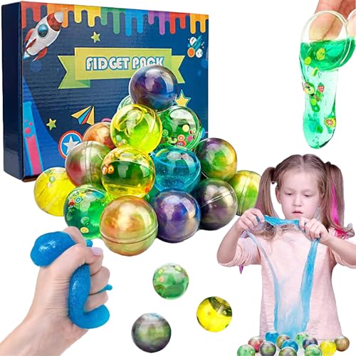 Tchsrim 24 Stück Schleim Set Kinder,Slime Party Favors,Galaxy Slime Ball Party Favors,Slime Toys Set für Mädchen Jungen,Dehnbar, Nicht-klebrig,Stressabbau, und Sicher,Mitbringsel Kindergeburtstag von Tchsrim