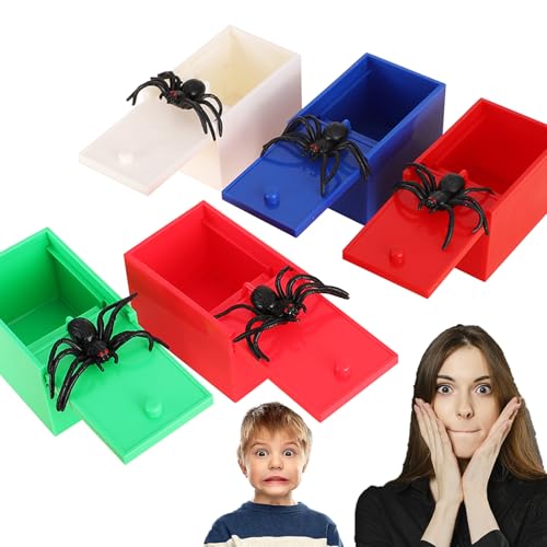 Tchsrim 2 Stücke Spinne In Box,Spinne Streich Box,Spinnen Prank Box,Scherzartikel Spinne Box Streich Spider Scare Box für Kinder Erwachsene Party Favors Gifts von Tchsrim