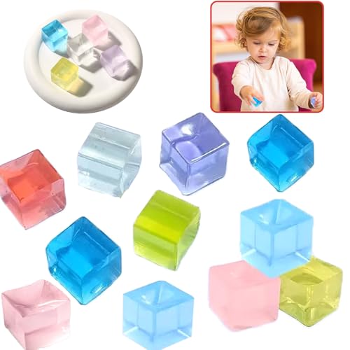 Tchsrim 20 Stück Stressball für Kinder und Erwachsene,Eiswürfel-Fidget Toys,Squishy Mitgebsel Kindergeburtstag für Kinder,Squeeze Cube Stressbälle Spielzeug,Anti Stress Spielzeug für Jungen-Mädchen von Tchsrim