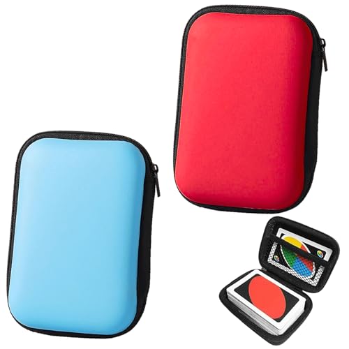 2 Stück Spielkarten Box, 11.5×8×4cm Spielkarten Etui Vollständig Erweiterbar Tasche für Kartenspiele Wasserdicht Kartenbox Spielkarten für die Lagerung von Spielkarten (Blau, Rot) von Tcnzdy