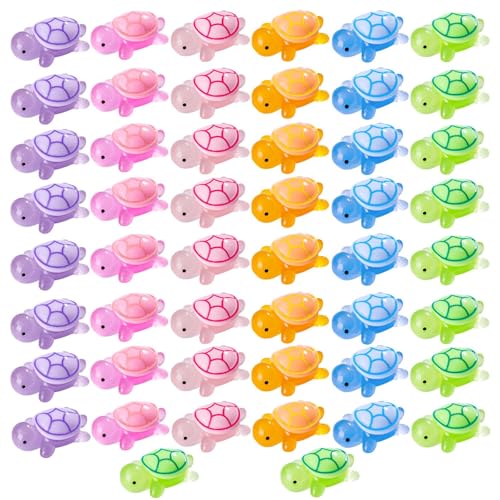 50 Stück Mini Figuren, Lumineszenz Small Schildkröte Mini Schildkröten, Schildkröte Deko DIY Topfpflanzen, Mini Turtles für Topfdekoration Garten Landschaft, Party Dekoration von Tcnzdy