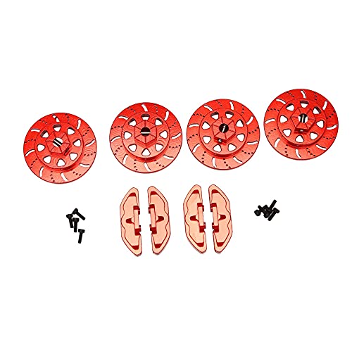 Tdyatocept Simulation Bremsscheibenkupplungssatz(4) für Axial Rbx10 Ryfit Axial Axi232045 1/10 Simulation Kletterwagen,Rot von Tdyatocept