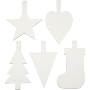 Weihnachtsanhänger, H 23,5-26,5 cm, B 15,5-20,5 cm, Weiß, 100Stk/ 1 Pc von TeACH Me