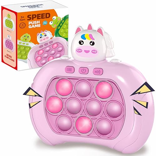 Quick Push Pop Game It Fidget Toys Pro für Kinder Erwachsene, Handheld-Spiel, schnelles Puzzle-Spiel-Maschine, Push-Bubble-Stressspielzeug, Entlastung Partygeschenke, (Rosa) von TeaRoo