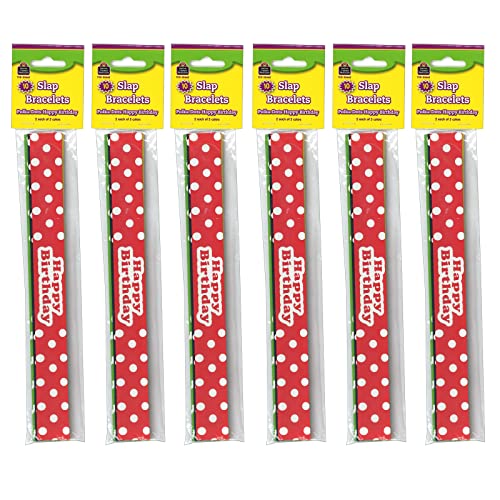 Polka Dots Happy Birthday Slap Bracelets, 10 Per Pack, 6 Packs von Teacher Created Resources