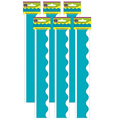 Teal (solid) Scalloped Border Trim, 35 Feet Per Pack, 6 Packs von Teacher Created Resources