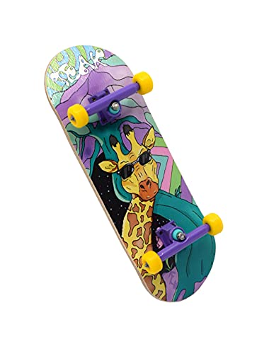 Teak Tuning 32 mm Wärmetransfer-Grafik, komplettes Griffbrett – "Graffiti Giraffe | 32 mm x 97 mm handgefertigtes Holzdeck | Pro Board Form & Größe | 61A Pro Duro Buchsen von Teak Tuning