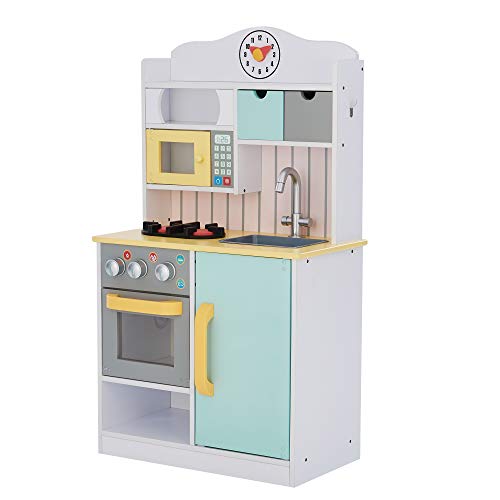 Teamson Kids Florence Kinderküche Spielküche Holz Mit 5 Zubehörteile Für Jungen Und Mädchen VEN-TD-11708AR von Teamson Kids