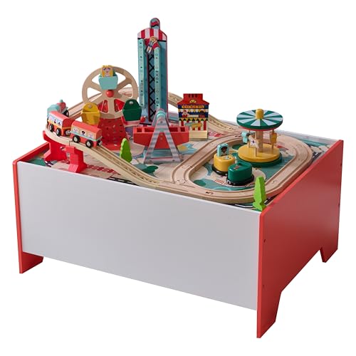 Teamson Kids Holz-Eisenbahn Spieltisch mit Freizeitpark & 6 Mini-Spielen – Interaktive Spielfläche mit Aufbewahrungsbox für Kinder Teamson Kids Holz-Eisenbahn Spieltisch mit Freizeitpark & 6 Mini-Spielen – Interaktive Spielfläche mit Aufbewahrungsbox für Kinder von Teamson Kids