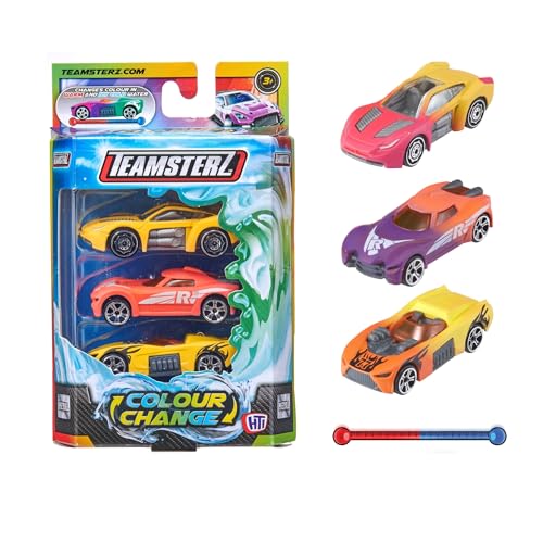 Teamsterz Street Machines Farbwechsel-Autos-Spielset | 3 wasseraktivierte Farbwechsel-Autos | Ideales Autospielzeug für Wasser- und Badezeit | Kinderspielfiguren und -Fahrzeuge, Spielzeugauto | von Teamsterz