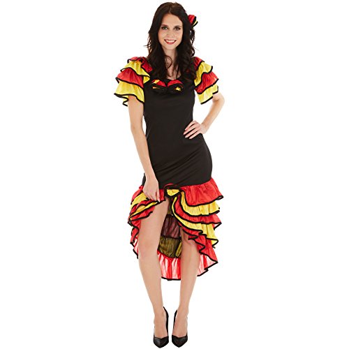 tectake dressforfun Frauenkostüm Flamenco Tänzerin | Kleid & Haarkamm mit Blume | Spanierin Verkleidung (M | Nr. 300637) von tectake