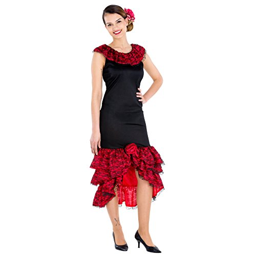 tectake dressforfun Frauenkostüm heiße Spanierin | Kleid & Bindegürtel | Flamenco Tänzerin Verkleidung (XL | Nr. 300634) von tectake