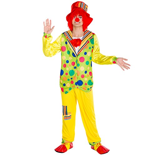 tectake dressforfun Herrenkostüm Clown | Kostüm + Clown-Nase & Schlapphut | Harlekin Clown-Kostüm Fasching (L | Nr. 300835) von tectake