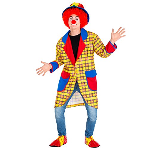 tectake dressforfun Herrenkostüm Clown | Langer Mantel + Clown- Schuhe und Clown- Nase | Clown-Kostüm Fasching (M | Nr. 300783) von tectake