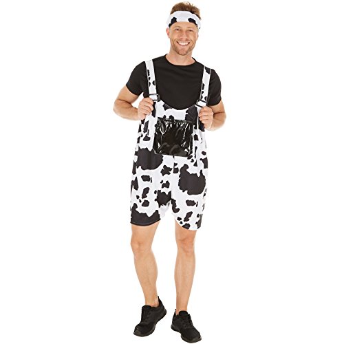 tectake dressforfun Herrenkostüm Kuh | Coole und fetzige Latzhose | Weicher Flauschstoff | inkl. bequemen T-Shirt (M | Nr. 300848) von tectake