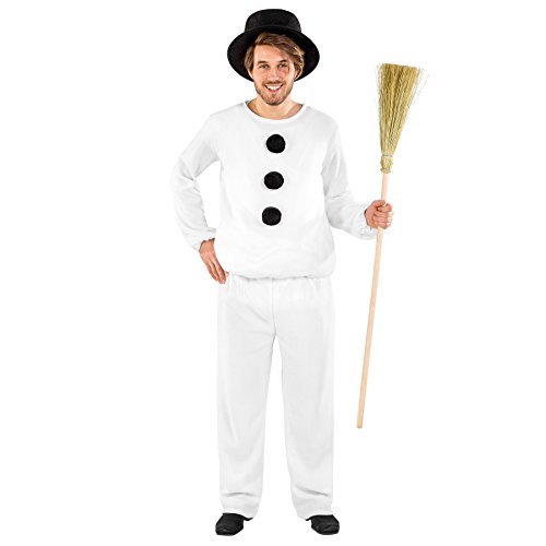 dressforfun Herrenkostüm Schneemann | kuschliges Oberteil mit langen Ärmeln | bequeme Hose mit Gummizug | Zylinder (M | Nr. 300465) von tectake