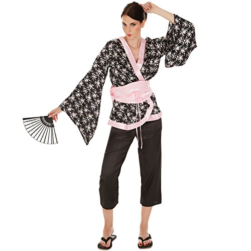 tectake dressforfun Frauenkostüm Geisha | Wundervoller Kimono | Bequeme Hose | inkl. Hüftgürtel und Bindeband mit großer Schleife (S | Nr. 300995) von tectake