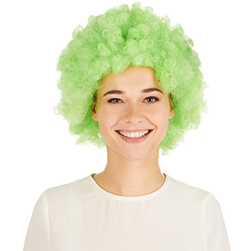 dressforfun Afro Perücke | Clown Hippie Popstar 80er 70er Jahre Karneval Fasching Clownperücke (Grün | Nr. 300716) von tectake