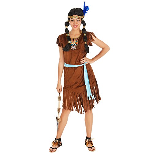 tectake dressforfun Frauenkostüm Indianerin | Kleid + Gürtel | Indianer Cowboy Verkleidung (XL | Nr. 300624) von tectake