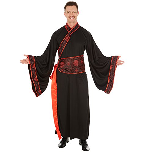 dressforfun Herrenkostüm Asiate | Langer Kimono | Fernöstliche Verkleidung | inkl. Extra Gürtel (S | Nr. 301040) von tectake