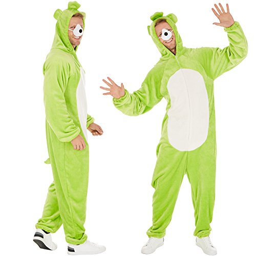 dressforfun Bärenkostüm, Ganzkörper Kostüm, Onesie Kostüm Bär, lustige Kostüme, XXL Teddybär, Tierkostüme für Erwachsene, Faschingskostüme Damen lustig und Kostüm Herren, Faschingskostüm (Grün, XL) von tectake