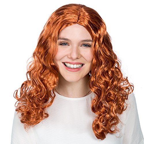 dressforfun Perücke rotbraun lockig Locken | Piratin Charlston Fasching Karneval Pirat | 65 cm lang von tectake