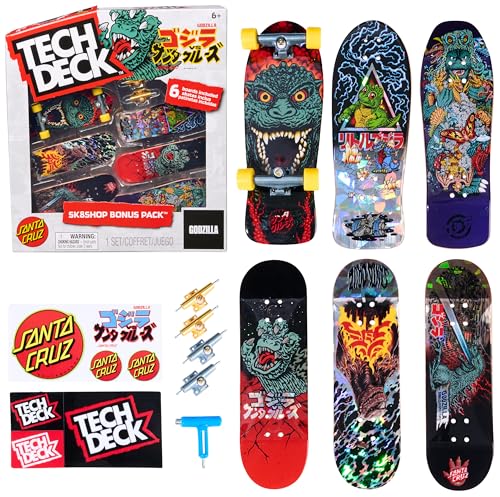 Tech Deck, Godzilla Sk8shop Fingerboard Bonus-Pack, Sammlerstück und anpassbare Mini-Skateboards, Kinderspielzeug ab 6 Jahren Tech Deck, Godzilla Sk8shop Fingerboard Bonus-Pack, Sammlerstück und anpassbare Mini-Skateboards, Kinderspielzeug ab 6 Jahren von Tech Deck