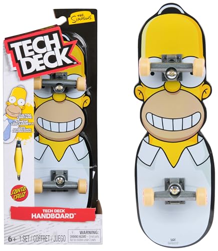 Tech Deck, Handboard mit Santa Cruz und Homer von The Simpsons, Mini-Skateboard für Tricks mit den Händen, original Skate- und Lizenz-Grafiken, ab 6 Jahren, nicht zum Draufstellen geeigent Tech Deck, Handboard mit Santa Cruz und Homer von The Simpsons, Mini-Skateboard für Tricks mit den Händen, original Skate- und Lizenz-Grafiken, ab 6 Jahren, nicht zum Draufstellen geeigent von Tech Deck