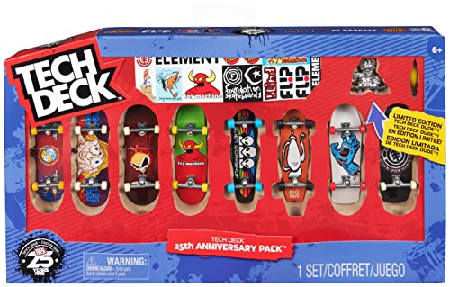 Tech Deck - 25th Anniversary Pack, 8er-Set mit Finger-Skateboards der coolsten Skate-Marken der letzten 25 Jahre, Zubehör: Dude Skater-Sammelfigur, Sticker-Sets der enthaltenen Marken, ab 6 Jahren Tech Deck - 25th Anniversary Pack, 8er-Set mit Finger-Skateboards der coolsten Skate-Marken der letzten 25 Jahre, Zubehör: Dude Skater-Sammelfigur, Sticker-Sets der enthaltenen Marken, ab 6 Jahren von Tech Deck