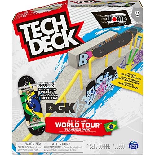 Tech Deck 6055721, Build-A-Park World Tour, Ramp Set with Signature Fingerboard (Styles Vary) for Ages 6 and TED ACS BldaPkRp WrdTr Mexico M03 GML, Sortiert von Tech Deck