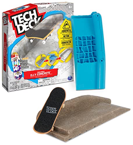 Tech Deck Concrete - Fingerboard-Rampe zum Selberbauen aus wiederverwendbarem Beton-Material, mit Fingerboard von Enjoi, ab 6 Jahren von Tech Deck