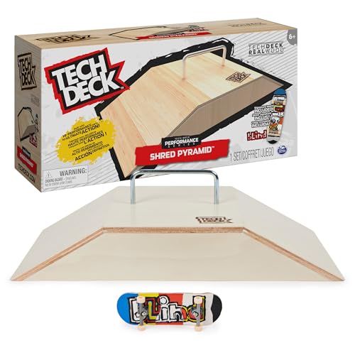 TECH DECK Performance Series Shred Pyramide Set mit Metallschiene und exklusivem blinden Griffbrett aus Echtholz - Kinderspielzeug für Jungen und Mädchen ab 6 Jahren von Tech Deck