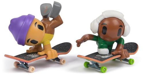 Tech Deck Sk8 Crew, 2er-Set: 2 Fingerboards jeweils mit Cooler Skater-Figur, Figuren abnehmbar und kompatibel mit Anderen Fingerboards, ab 5 Jahren (Sortiert, Zufallsauswahl) von Tech Deck