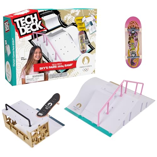 Tech Deck, Sky Brown's Olympische Spiele Paris 2024 Rampe, anpassbares X-Connect Park Creator Spielset & Exklusives Griffbrett, Kinderspielzeug ab 6 Jahren von Tech Deck