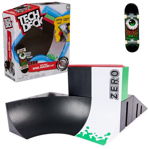 Tech Deck X-Connect Starter-Set - Bowl Builder 2.0 Rampenset mit authentischem Fingerboard der Marke Zero und Zubehör, ab 6 Jahren von Tech Deck