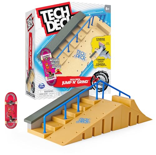 Tech Deck X-Connect Starter-Set - Jump n' Grind Rampenset mit authentischem Fingerboard und Zubehör von Tech Deck