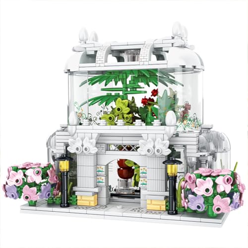 Glashaus Klemmbausteine Set, Haus Bausatz, Bausteine Kompatibel mit Lego - 597 Teile von TechBrix