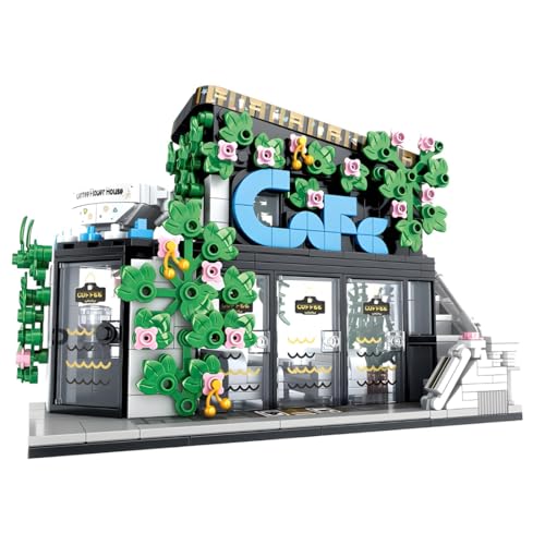 Kaffeehaus Klemmbausteine Set, Haus Bausatz, Bausteine Kompatibel mit Lego - 564 Teile von TechBrix