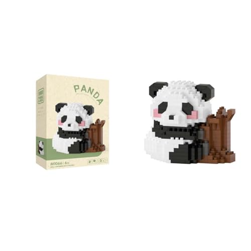 Panda Klemmbausteine Set, Panda Bausatz, Mirco Bausteine Set NICHT Kompatibel mit Lego - 385 Teile (M1066) von TechBrix