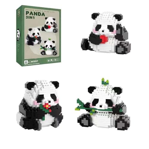 Panda Klemmbausteine Set, Panda Bausatz, Mirco Bausteine Set NICHT Kompatibel mit Lego - 686 Teile (M1057) von TechBrix