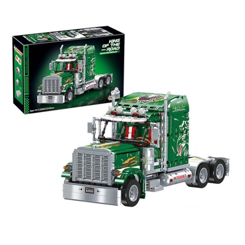 Technik LKW Klemmbausteine Set, Technik Sattelzugmaschine Bausatz für Peterbilt 389, Bausteine Kompatibel mit Lego - 2105 Teile von TechBrix