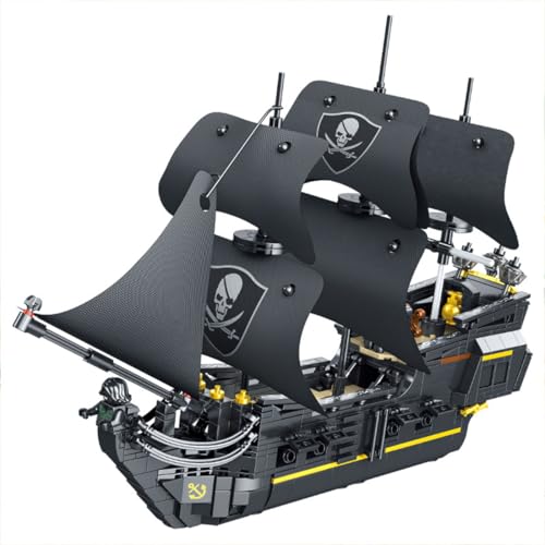 Technik Piratenschiff Klemmbausteine Set, Technik Piratenschiff Bausatz für Black Pearl, Bausteine Kompatibel mit Lego - 921 Teile von TechBrix