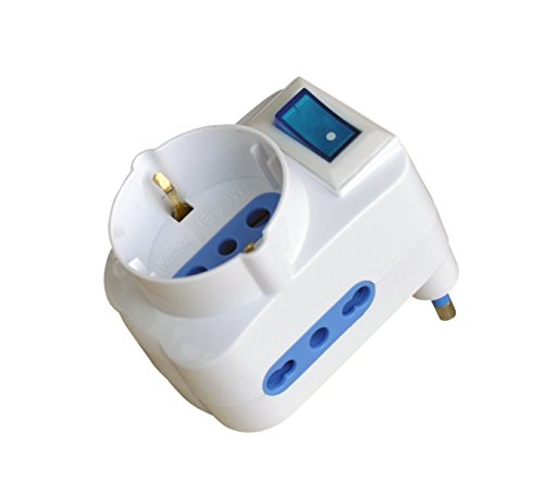 Triple Adapter W/16A Plug + Button Triple Adapter W/16A Plug + Button von Techly