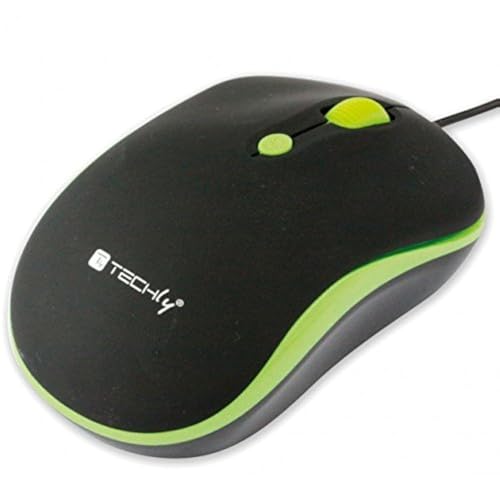 USB Optical Mouse Black/Green von Techly