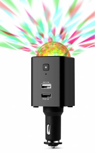 Technaxx Disco Mobile-Auto Charger TX-159 Belastbarkeit Strom max.=2.1A 12/24 V, 5V über USB von Technaxx